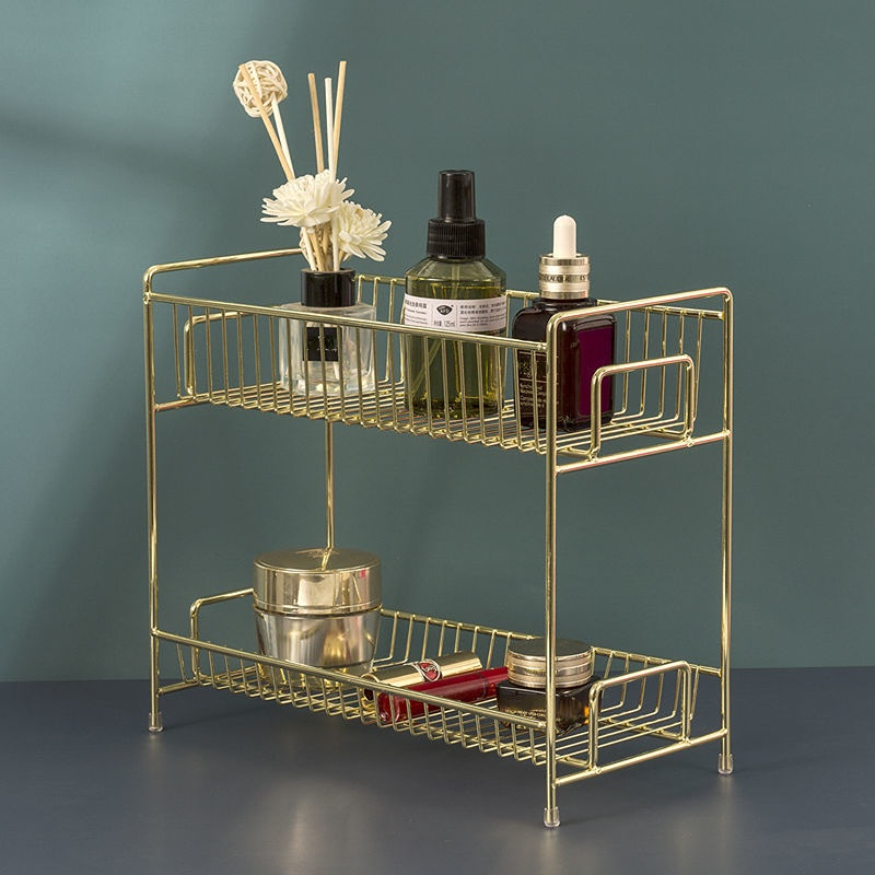 Luxury Skincare Tools - Роскошная металлическая золотая косметическая стойка, настольная